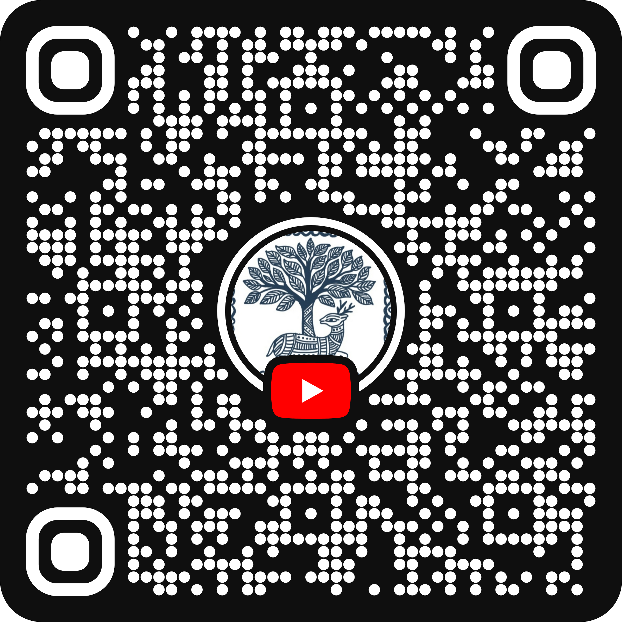 YouTube QR code — scan to visit Mithila Kaaj channel